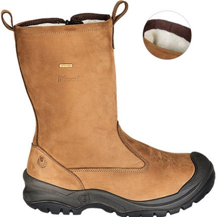 Grisport Gevoerde Veiligheidslaars met Rits S3 Cognac