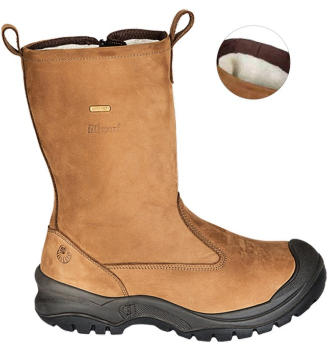 Grisport Gevoerde Veiligheidslaars met Rits S3 Cognac