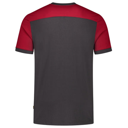Tricorp 102006 T-Shirt Bicolor Naden Donkergrijs/Rood