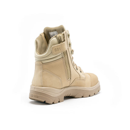 Industriële rits en nubuckleder Steel Blue Southern Cross Zip S3 Sand
