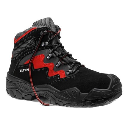 Halfhoge S3S veiligheidsschoen Elten Mick Mid 763851 Zwart/Rood