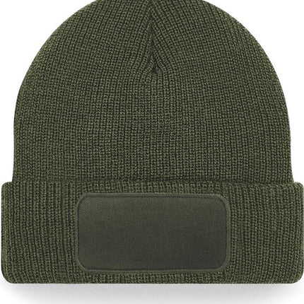Beechfield Thinsulate™ Patch Beanie B440 – Olijfgroen – Één Maat